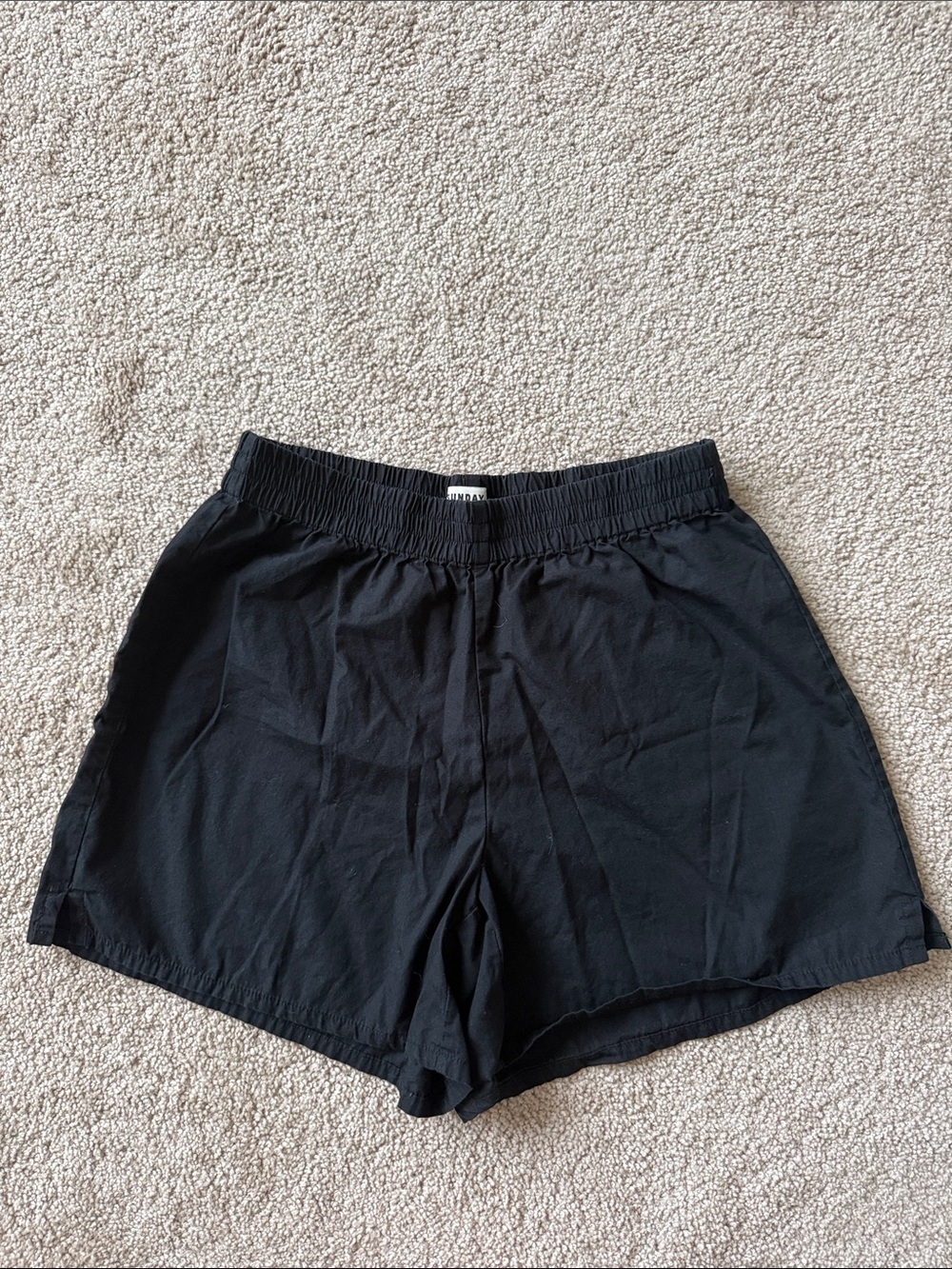 Aritzia Sunday Best Black Boxer Roll Down Shorts
